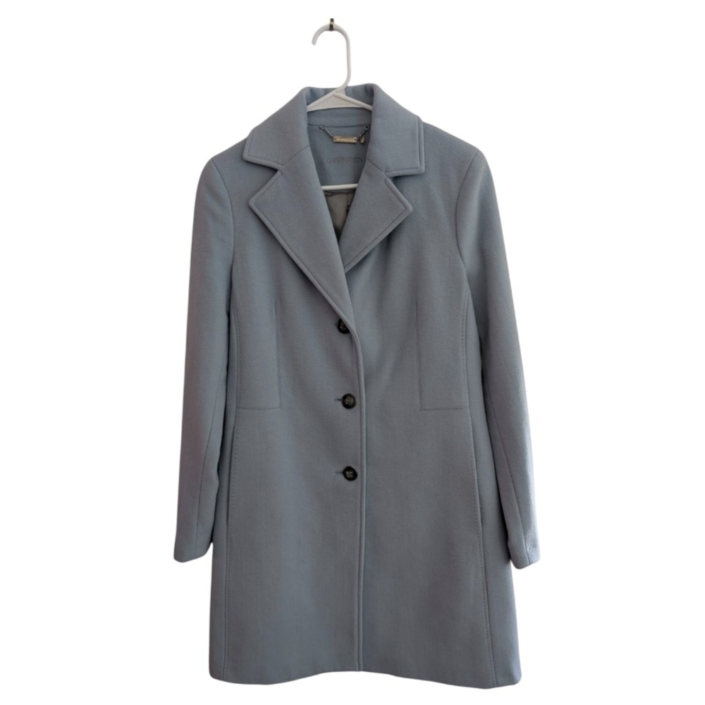Women's Calvin Klein Light Blue Wool Blend Coat Size 4 - Picture 5 of 14